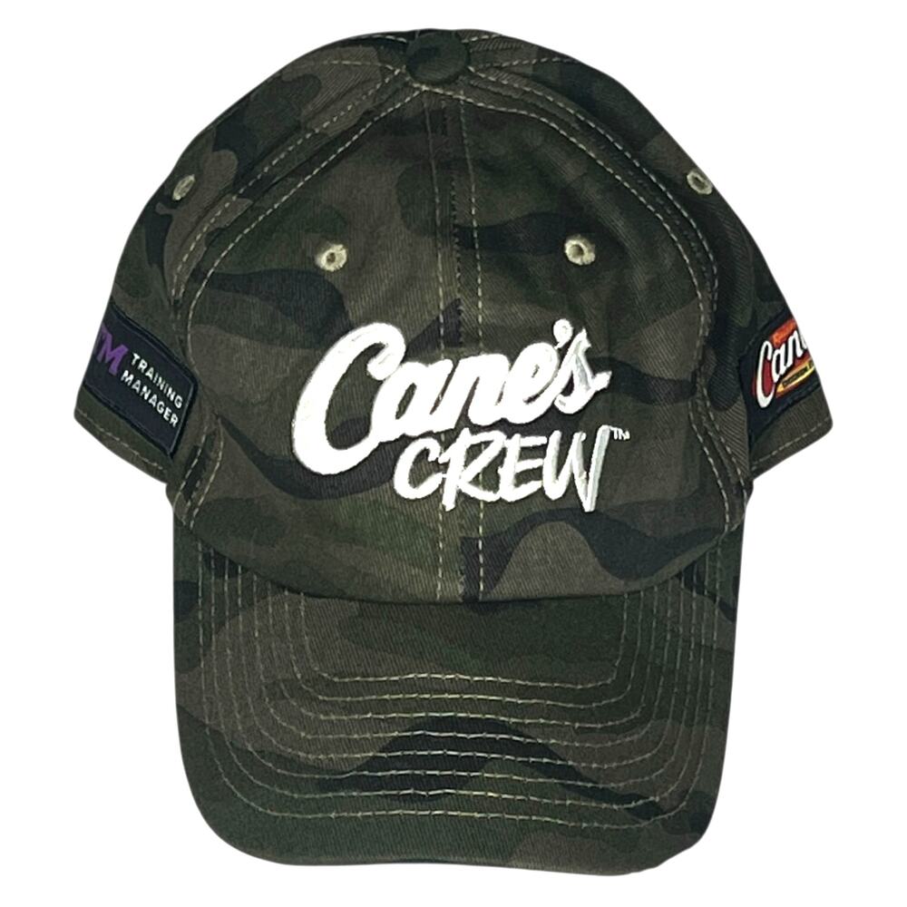 Raising Cane's Training Manager Patch TM Camouflage Crew Hat Cap